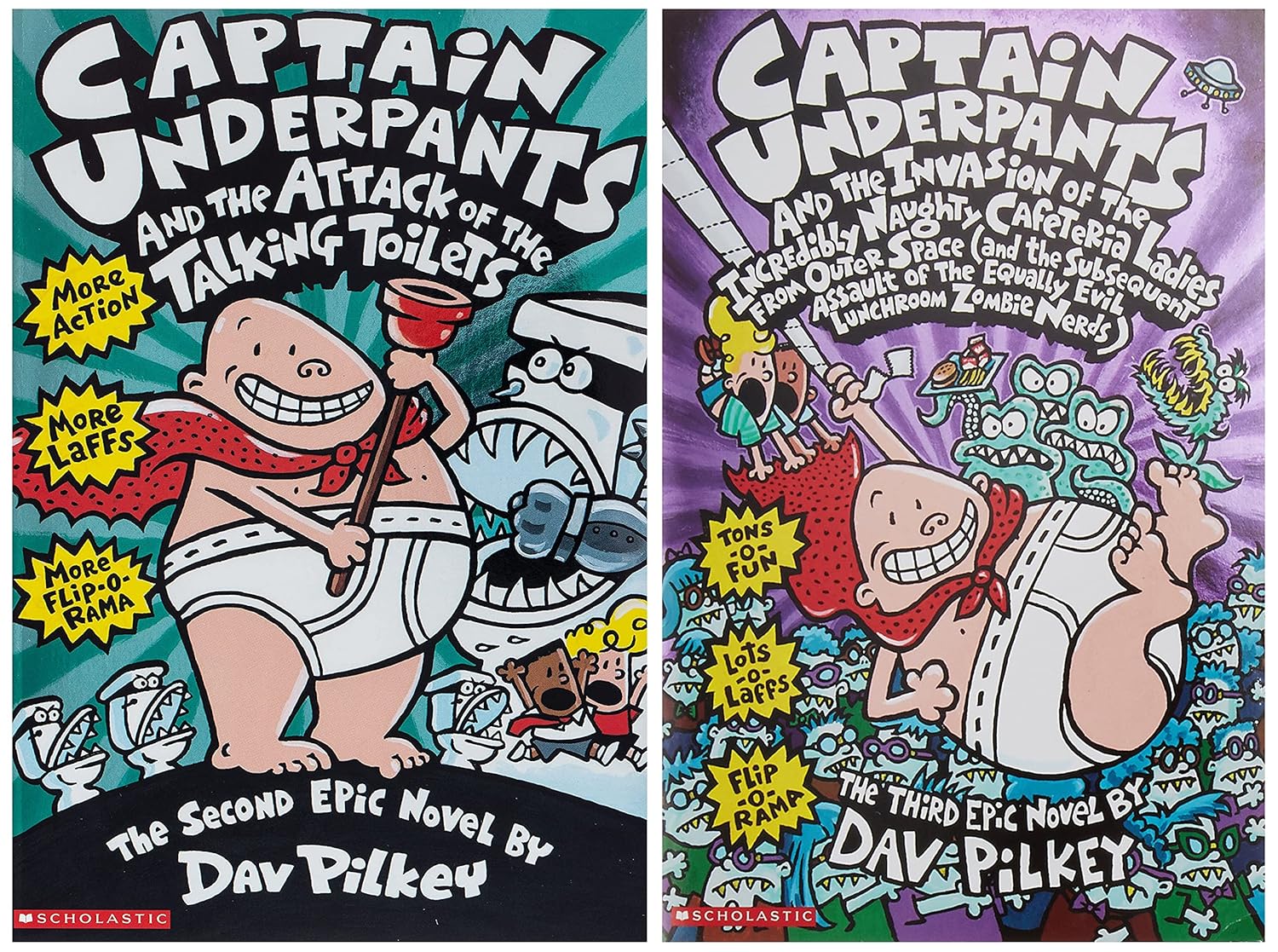The Invasion of the Incredibly Naughty: (And the Subsequent Assault of the Equally Evil Lunchroom Zombie Nerds): 3 (Captain Underpants) & Captain Underpants and the Attack of the Talking Toilets: 2 (Product Bundle)