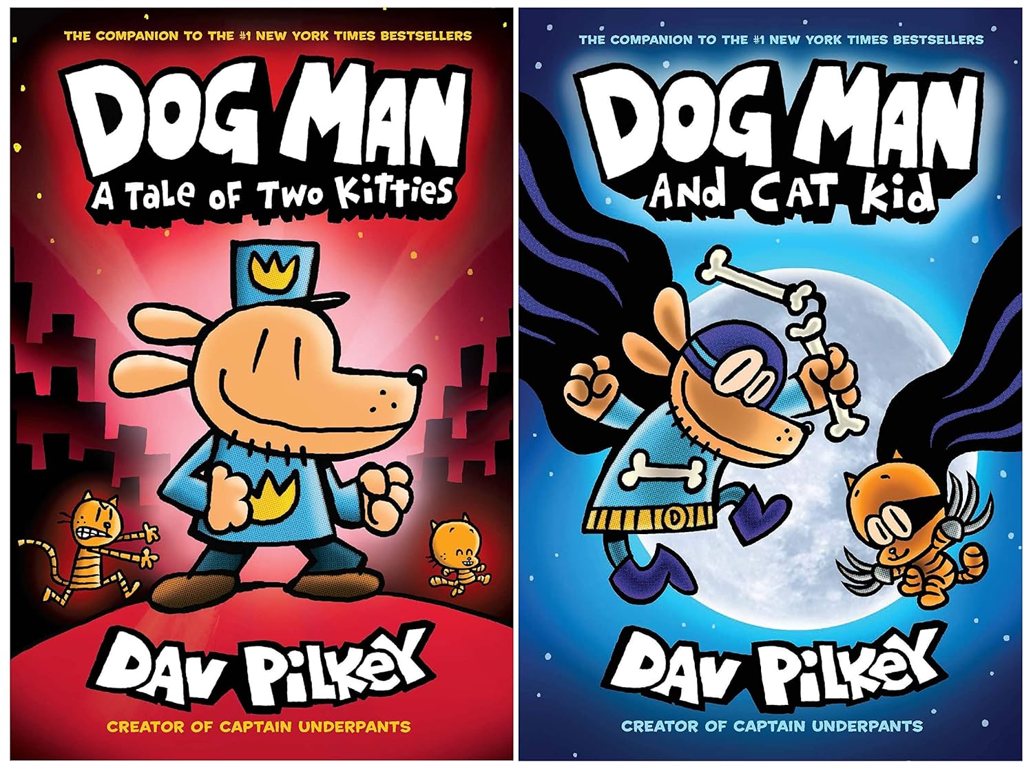 Dog Man 3: A Tale of Two Kitties from the Creator of Captain Underpants+Dog Man #4: Dog Man and Cat Kid: From the Creator of Captain Underpants (Product Bundle)
