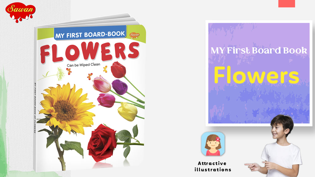 My First Board Books Flowers | Big Size Board Book For Kids By Sawan (Hardcover)