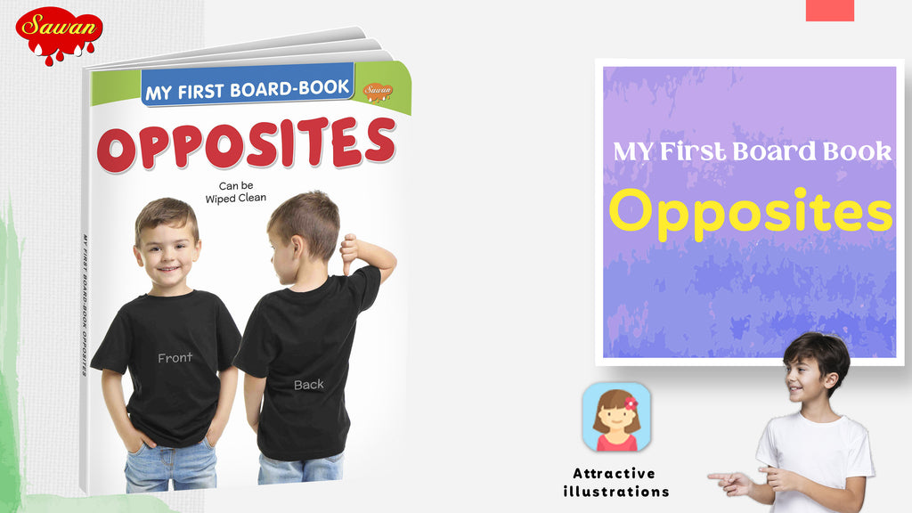My First Board Books Opposites | Big Size Board Book For Kids By Sawan (Hardcover)