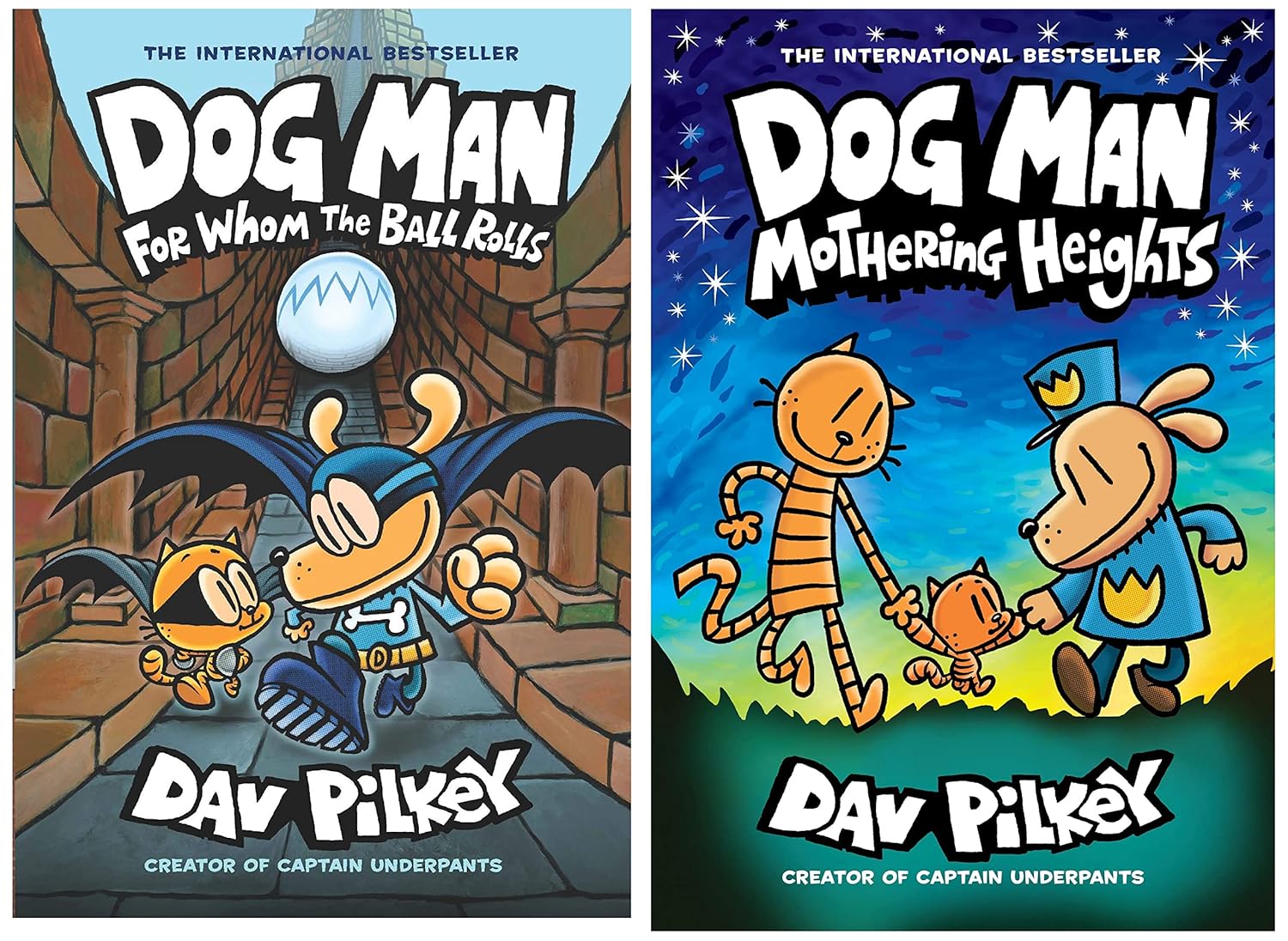Dog Man: For Whom the Ball Rolls: From the Creator of Captain Underpants (Dog Man #7)+Dog Man #10: Mothering Heights (Product Bundle)