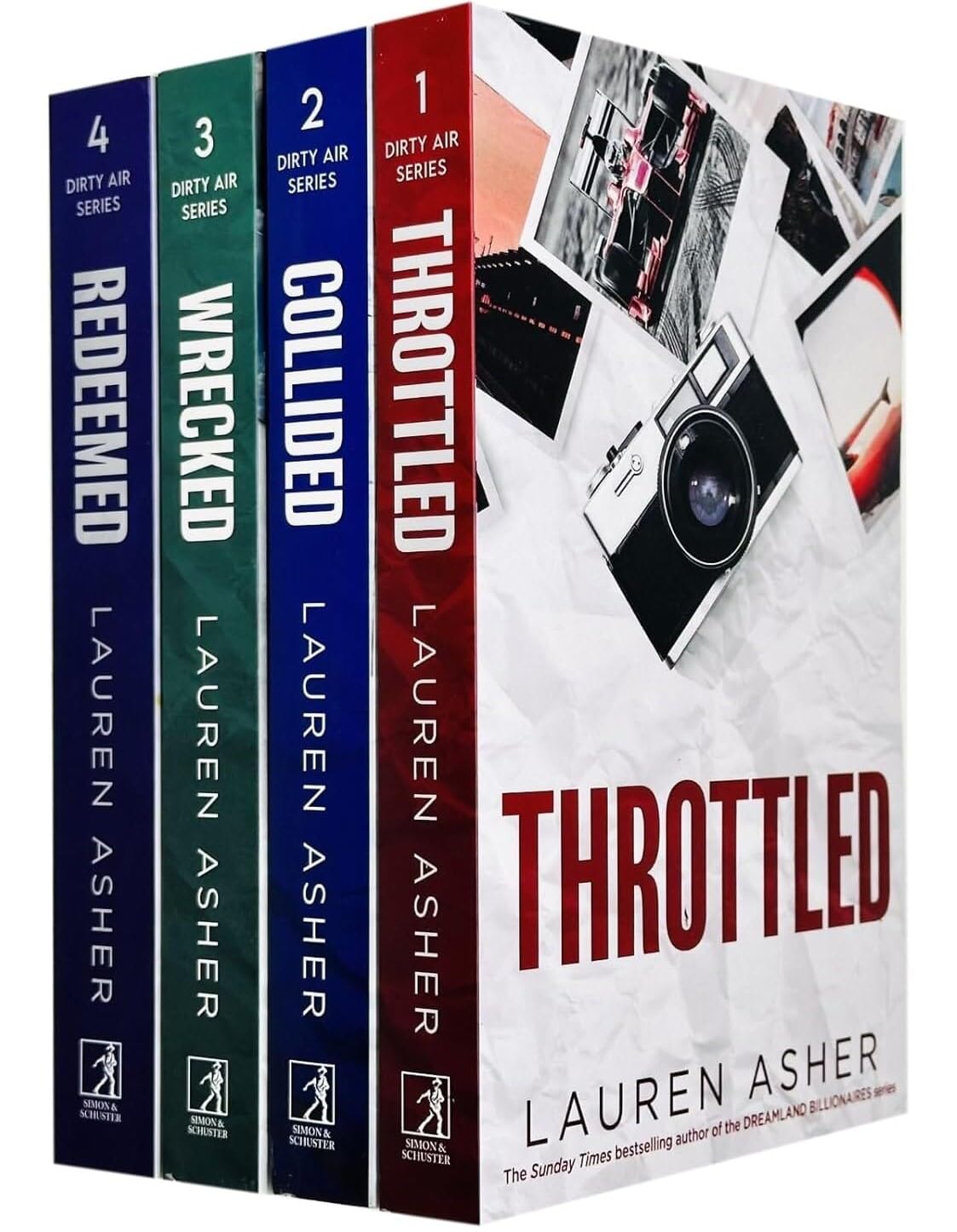 The Dirty Air Series Book 1-4 By Lauren Asher 4 Books Collection Set (Throttled, Collided, Wrecked & Redeemed)