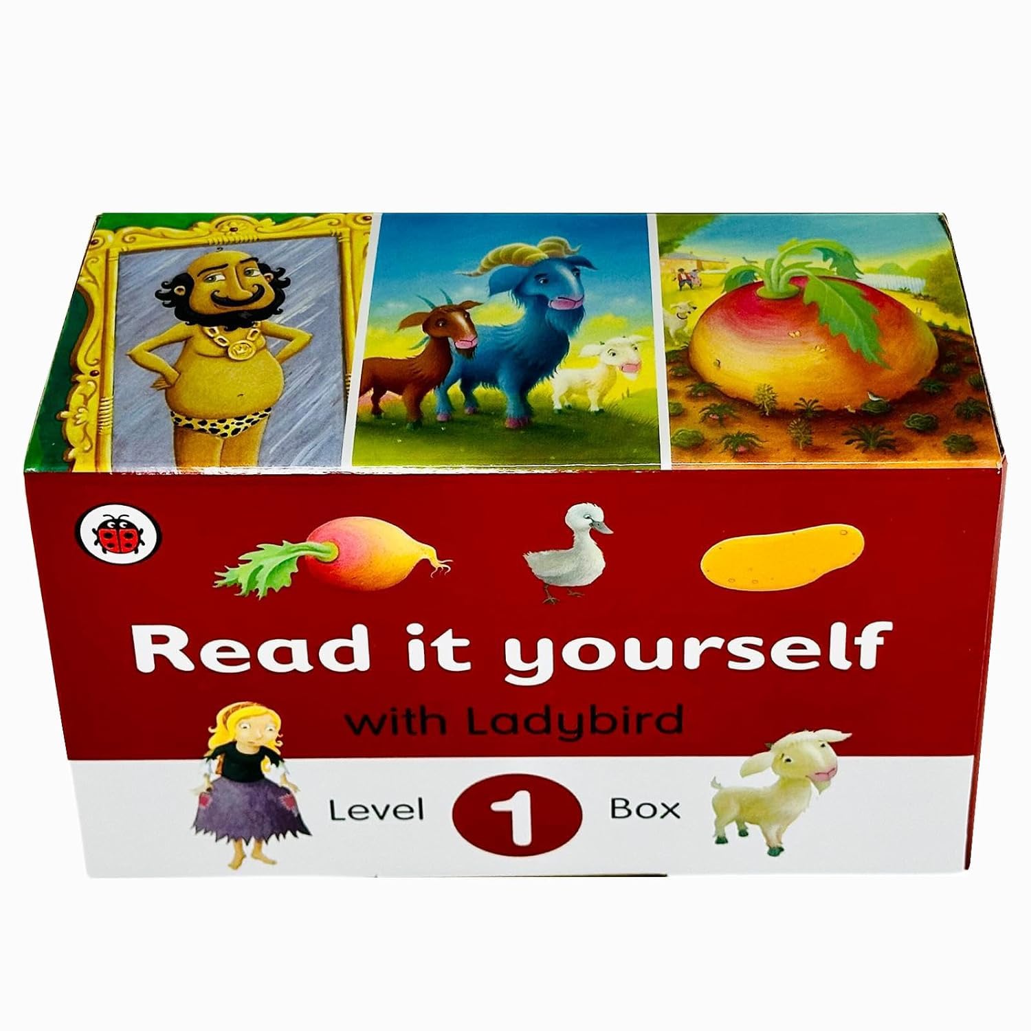Ladybird Read It Yourself Tuck Box Level 1: 10 Books Box Set (Cinderella, The Three Billy Goats Gruff, The Emperor's New Clothes, Little Red Hen, The Ugly Duckling, The Enormous Turnip & More)