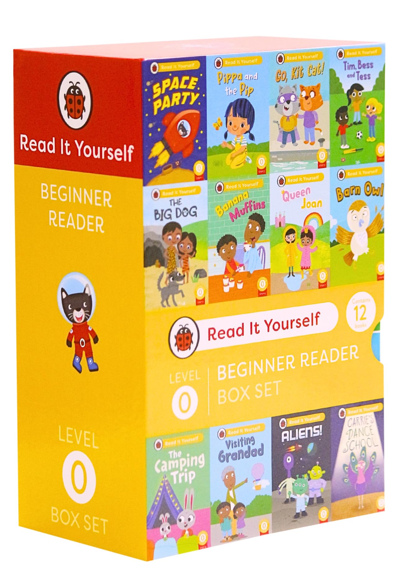 Read It Yourself with Ladybird: Phonics Readers Level 0: 12 Books Collection Box Set (Space Party, Pippa and the Pip, Go, Kit Cat!, Tim, Bess and Tess, The Big Dog, Banana Muffins and More)