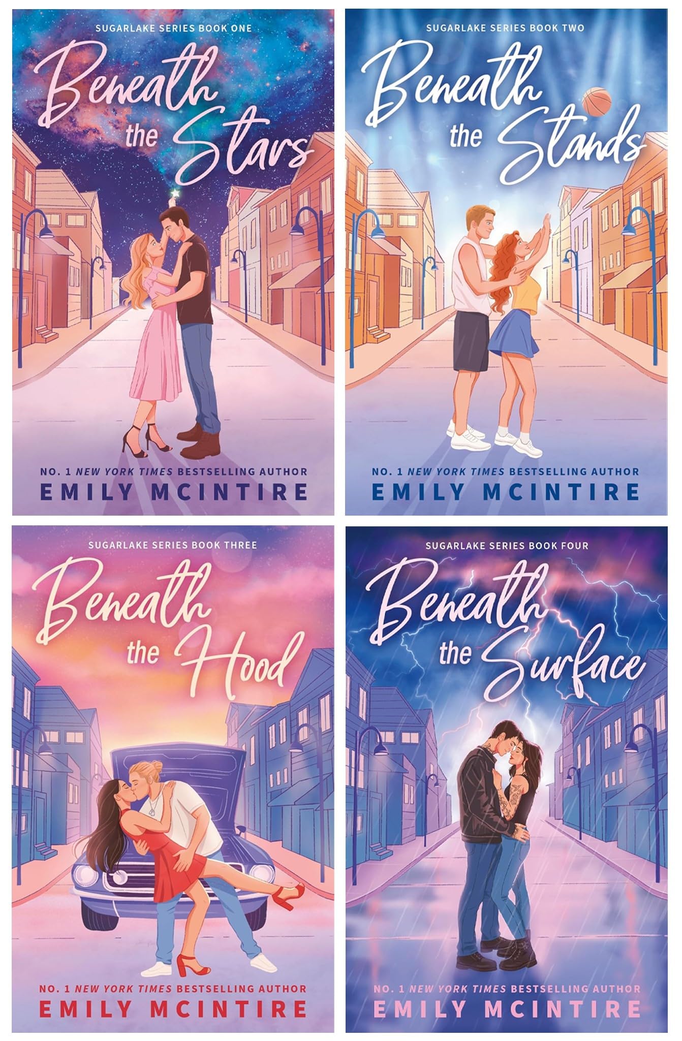 Sugarlake Series (Book 1-4) by Emily Mcintire 4 Books Collection Set (Beneath the Stars, Beneath the Stands, Beneath the Hood & Beneath the Surface)
