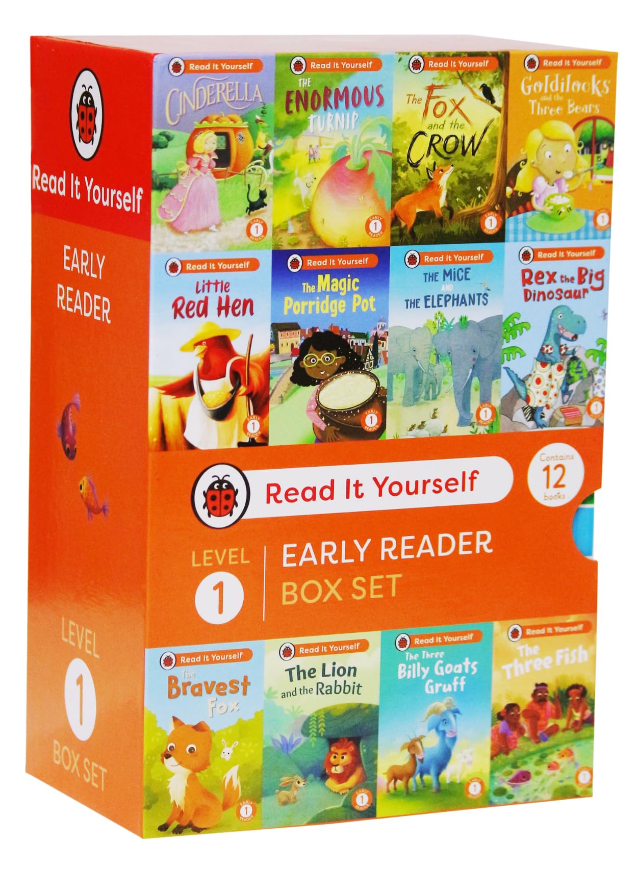 Read It Yourself with Ladybird: Early Readers Level 1: 12 Books Collection Box Set (Cinderella, The Three Billy Goats Gruff, Little Red Hen, The Enormous Turnip, The Fox and the Crow and More)