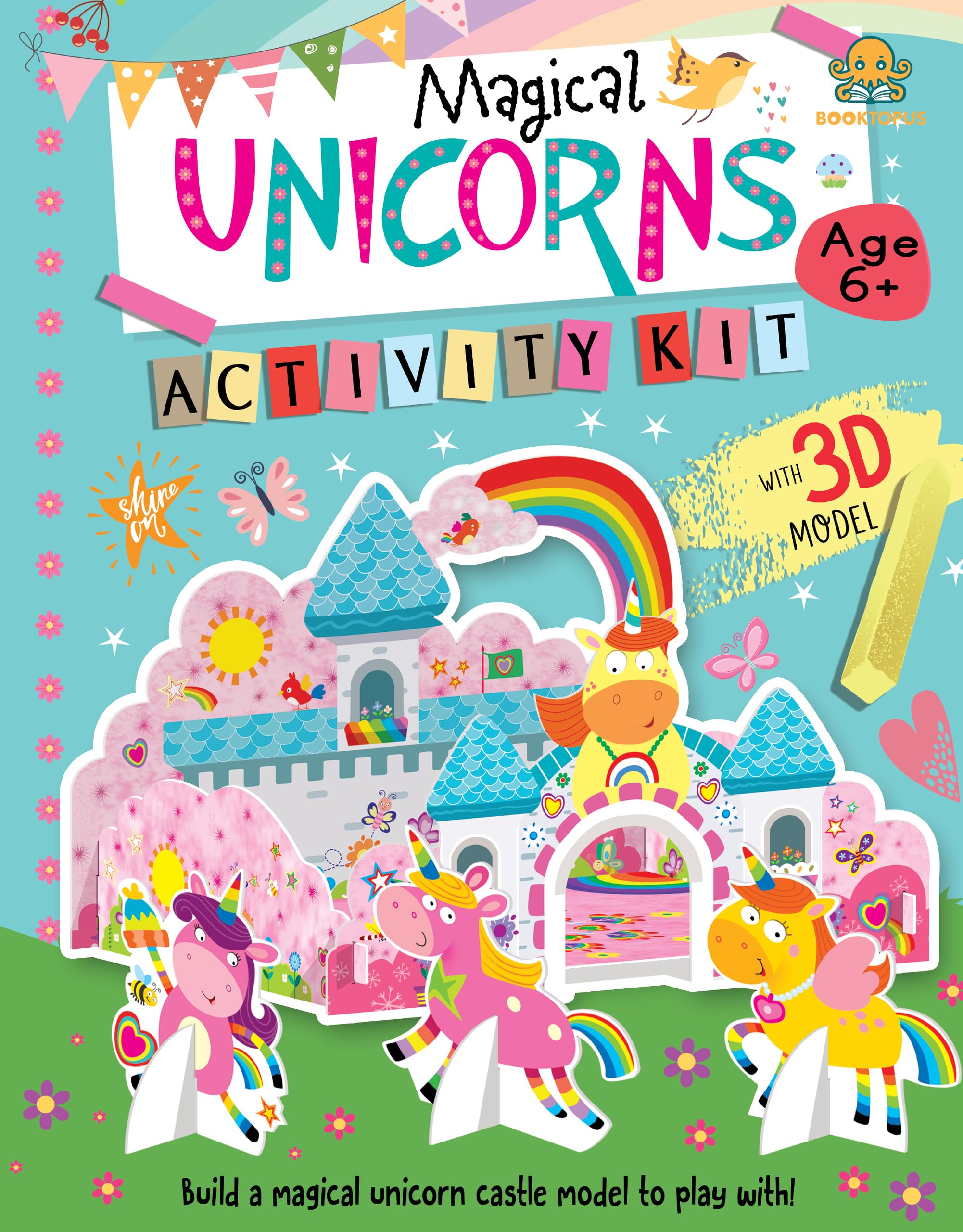 Booktopus Build It Activity Kit - Magical Unicorns 3D Model Making Kit with Book - DIY Craft Kit for Kids 3-6+ Years - Learning Through Play (Build It Kit)